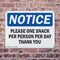 Signmission Please One Snack Per Person Per Day Thank You, 10 in W x Rectangle, Plastic OS-2PACK-NS-P-710-L-17541 - alternate 8